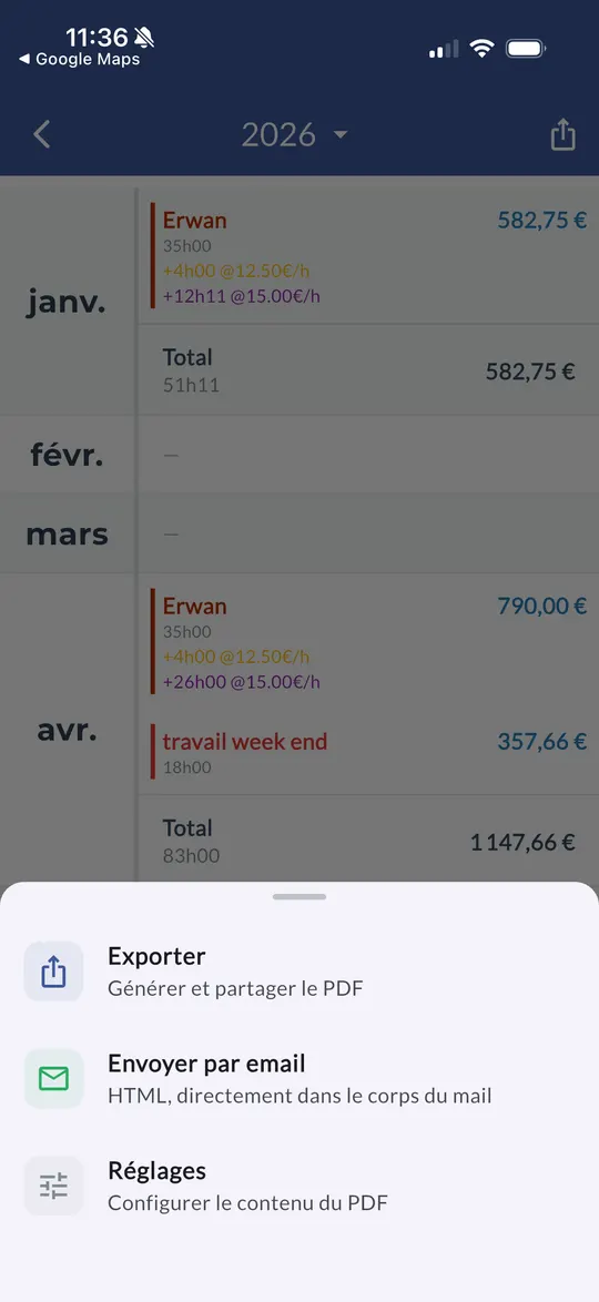 Export PDF & e-mail