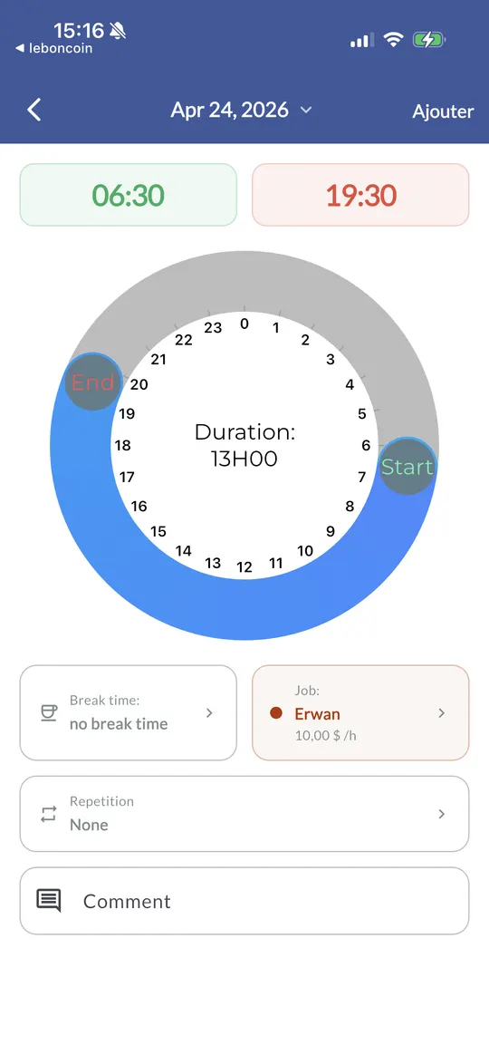 2-tap time entry