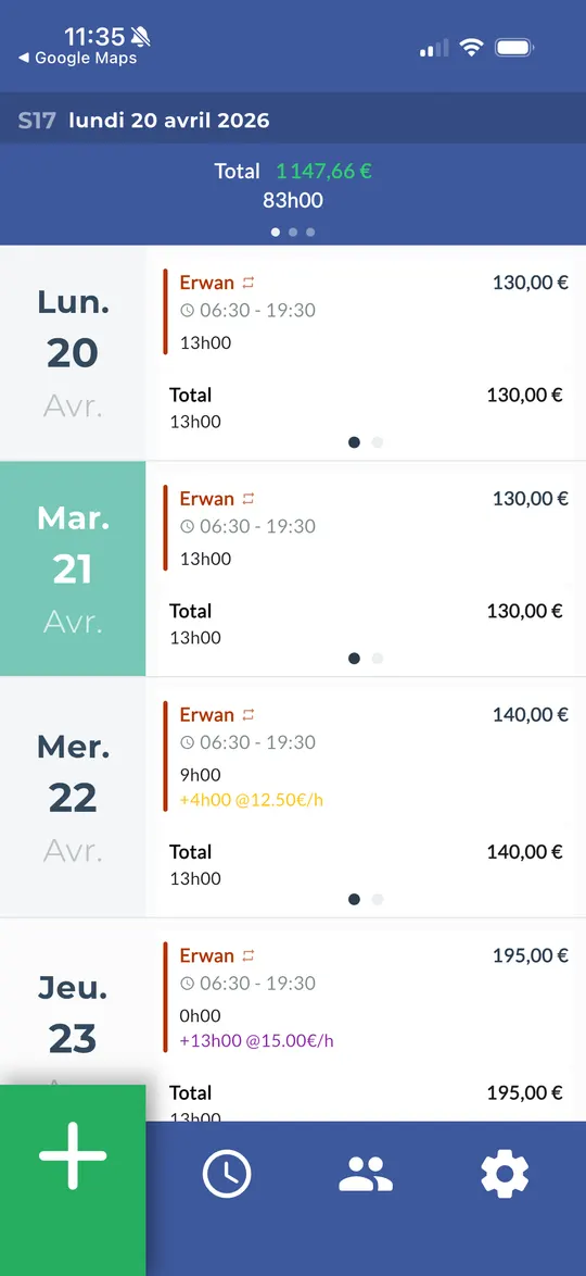 Ma semaine