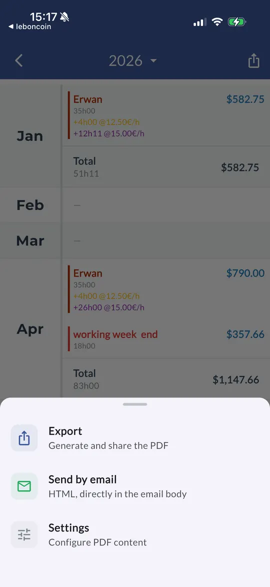 PDF & email export