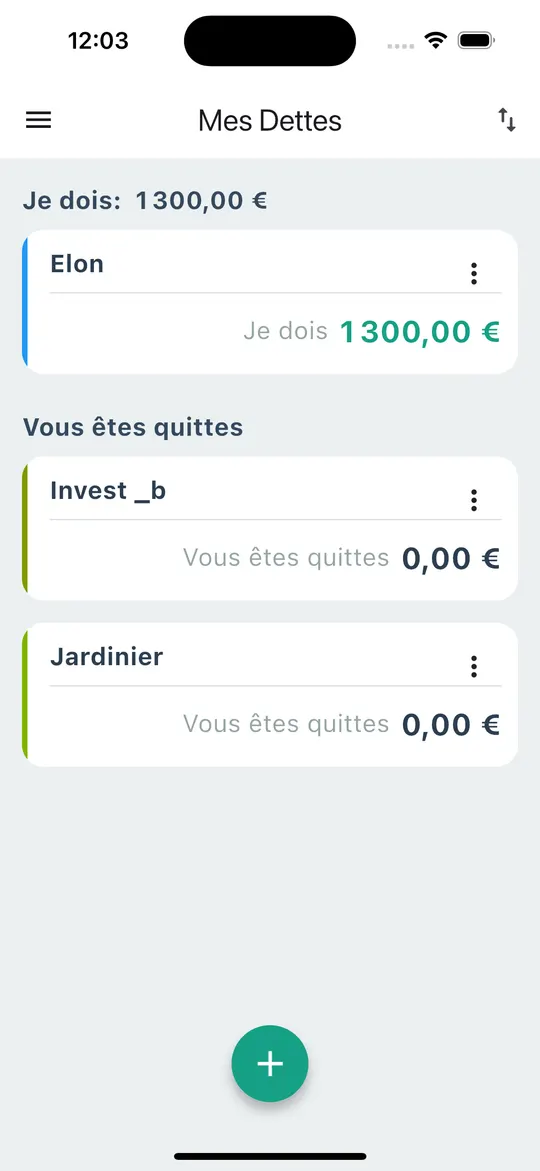 Mes dettes